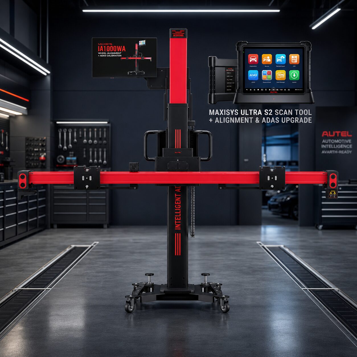 AUTEL MaxiSys ADAS IA1000WA キャリブレーションフレームとMaxiSys Ultra S2