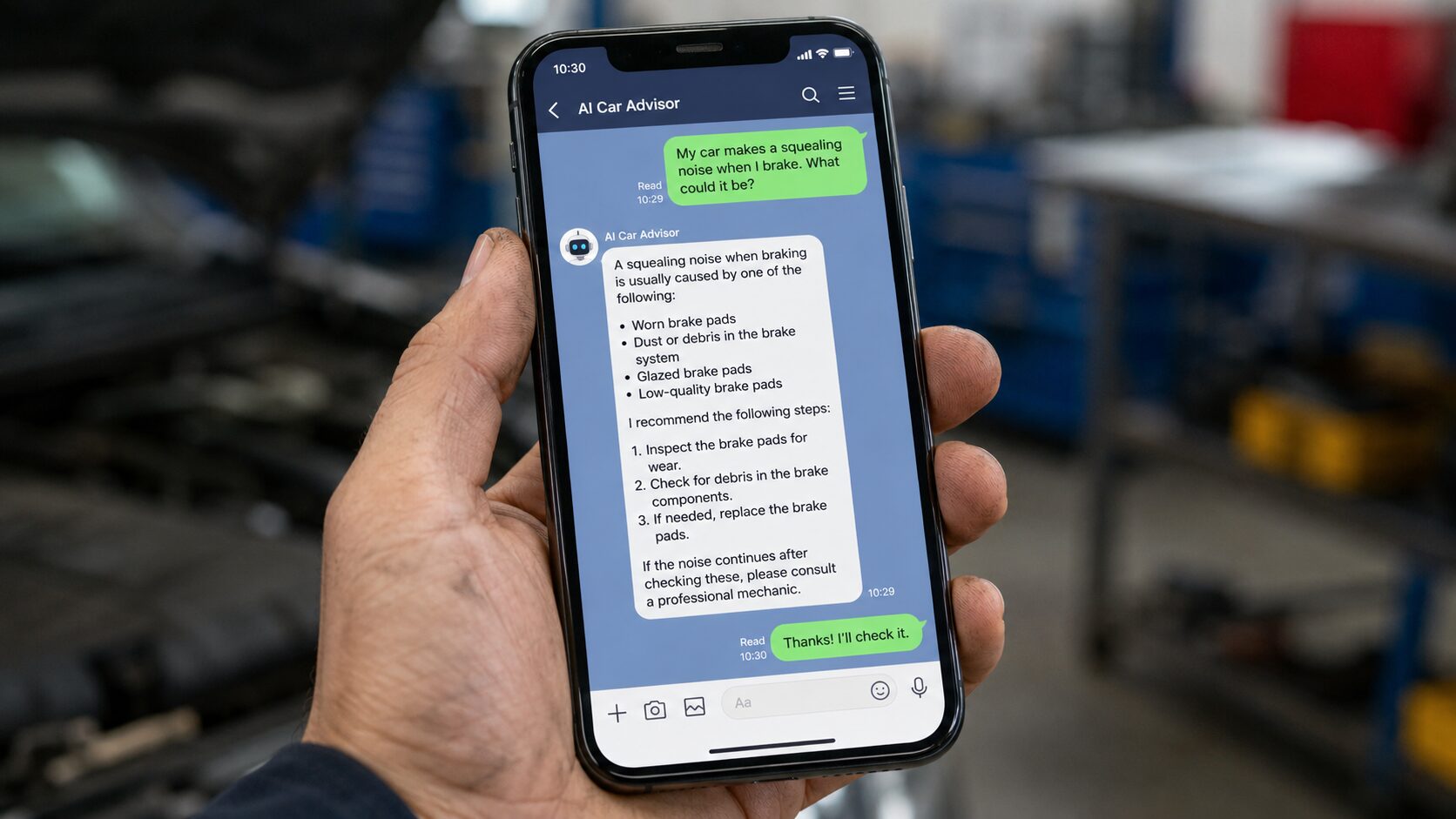 LINEに回答が届いたスマホ画面